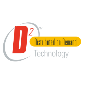 distributed on demand technology vector logo