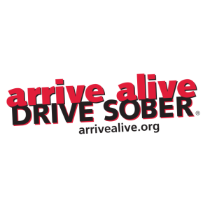 arrive alive drive sober vector logo