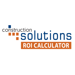 construction solutions roi calculator logo vector