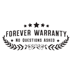 forever warranty no questions asked vector logo