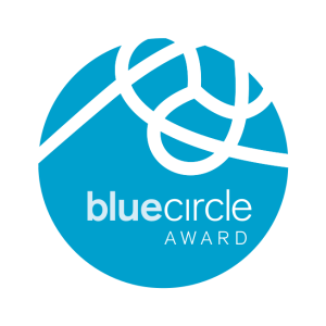 blue circle awards logo vector