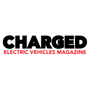 charged evs electric vehicles magazine logo vector