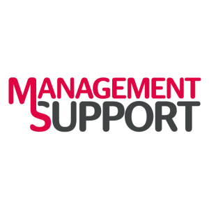 management support by vakmedianet logo vector