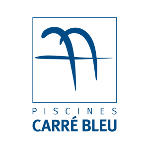 piscines carre bleu logo vector
