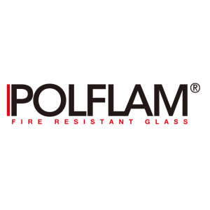 polflam fire resistant glass logo vector