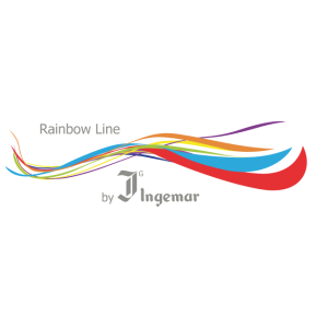 rainbow line by grupo ingemar logo vector
