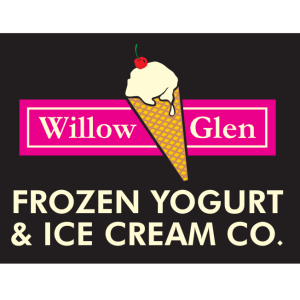 willow glen frozen yogurt ice cream co logo vector