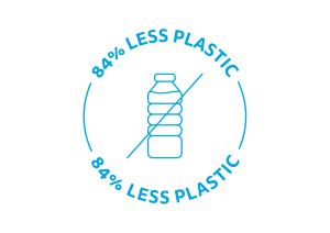 84% Less Plastic