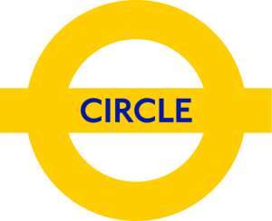 Circle Line Roundel With Text Orange 1