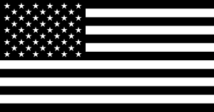 Flag of the United States Black and White