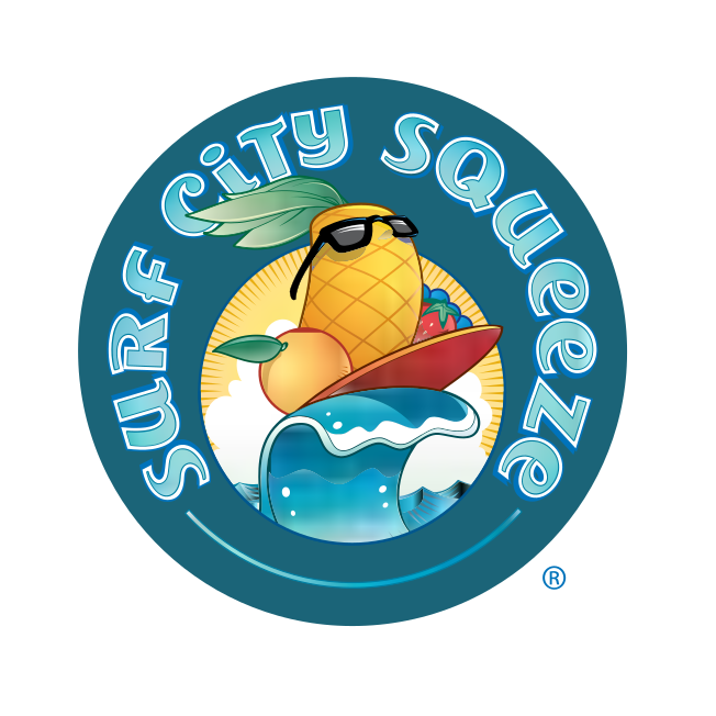surf city squeeze logo vector