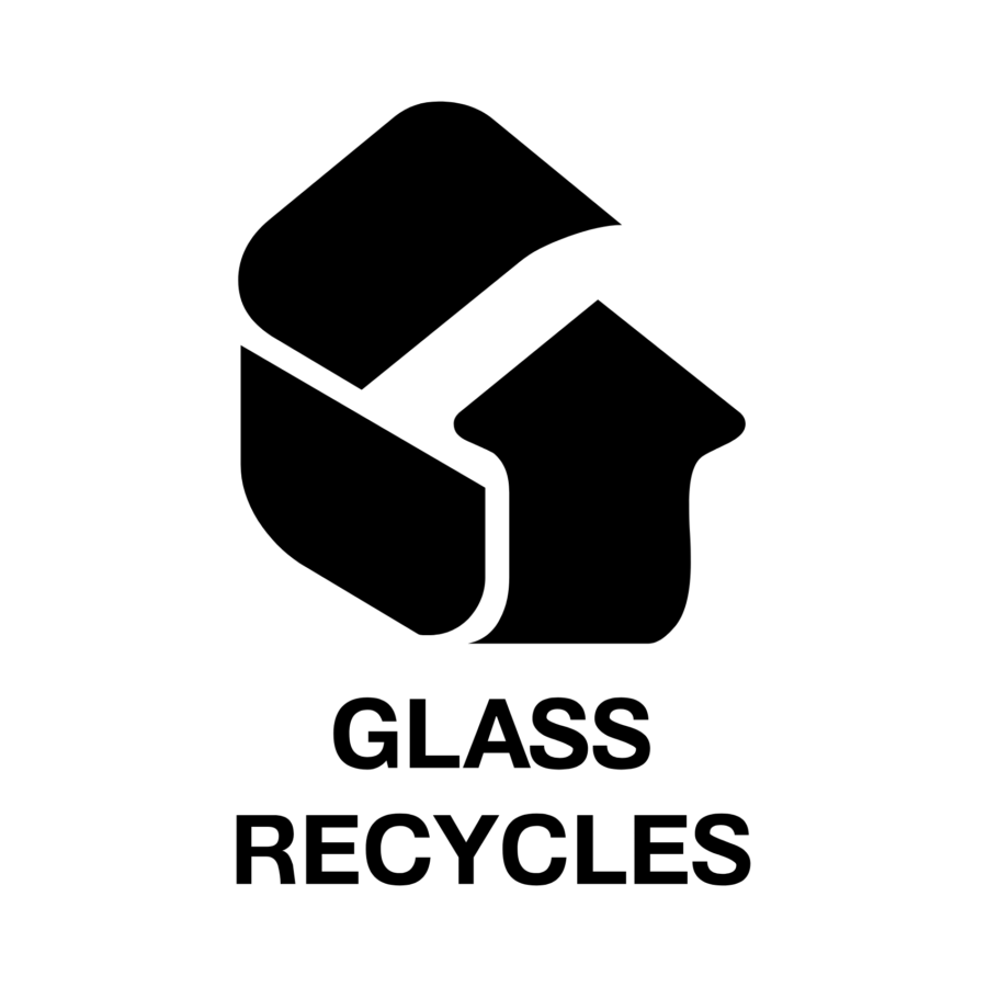 Glass recycle sign