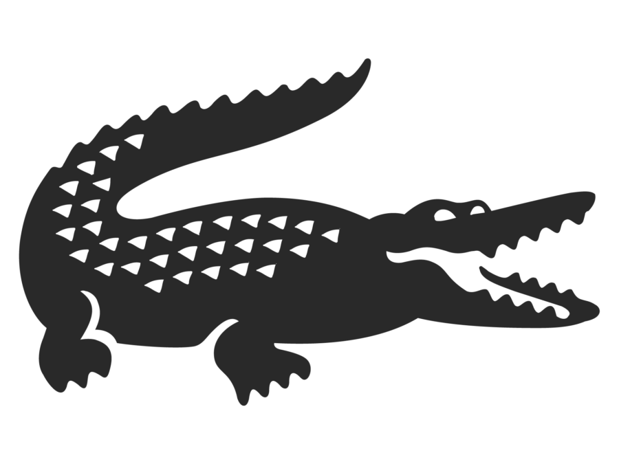 Black crocodile illustration, T-shirt Lacoste Logo Supreme Business, T-shirt,  logo, fauna, silhouette png