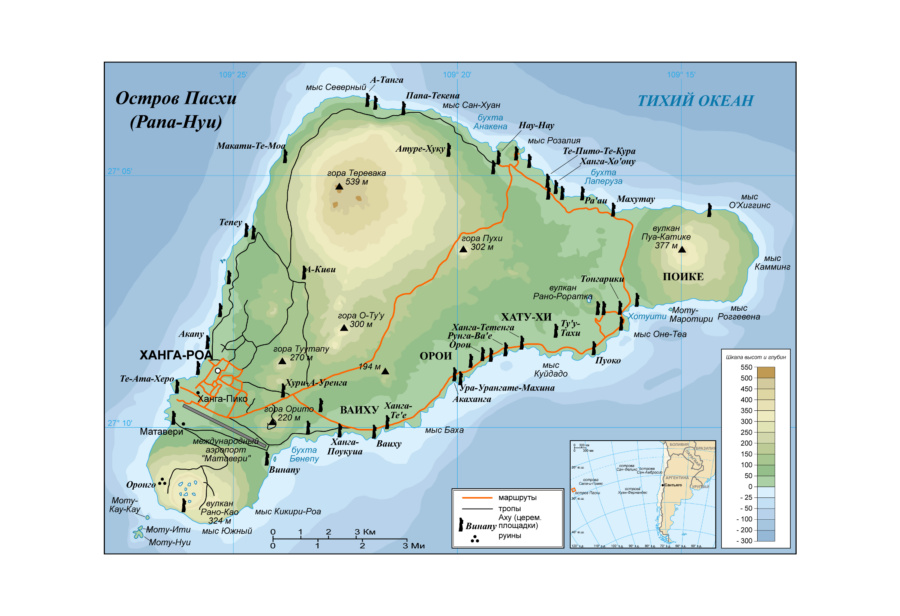 Map of easter Island Russian