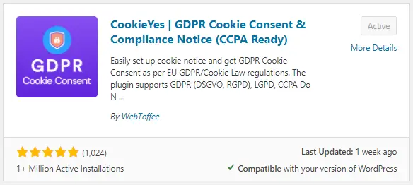 CookieYes GDPR Compliance