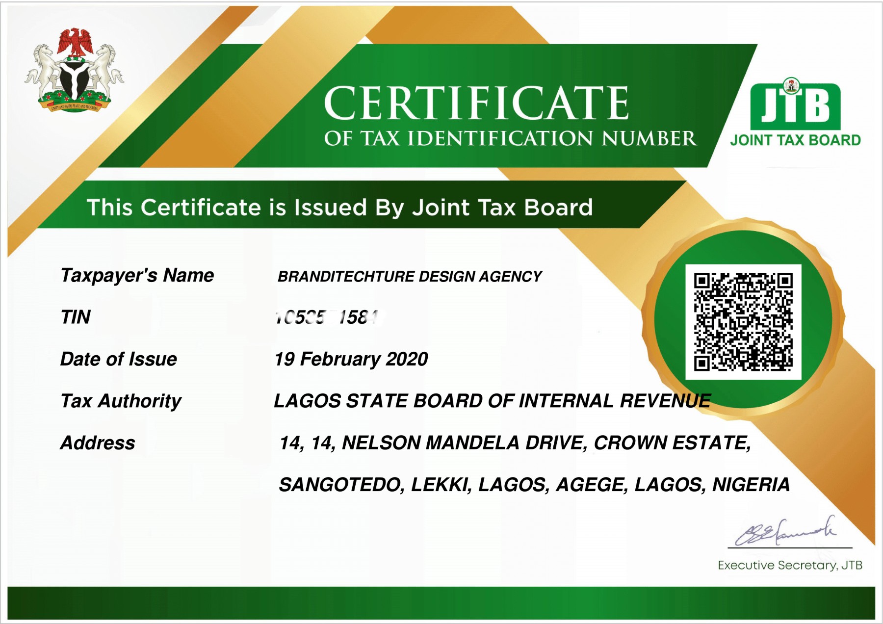sample application letter for tin number in nigeria
