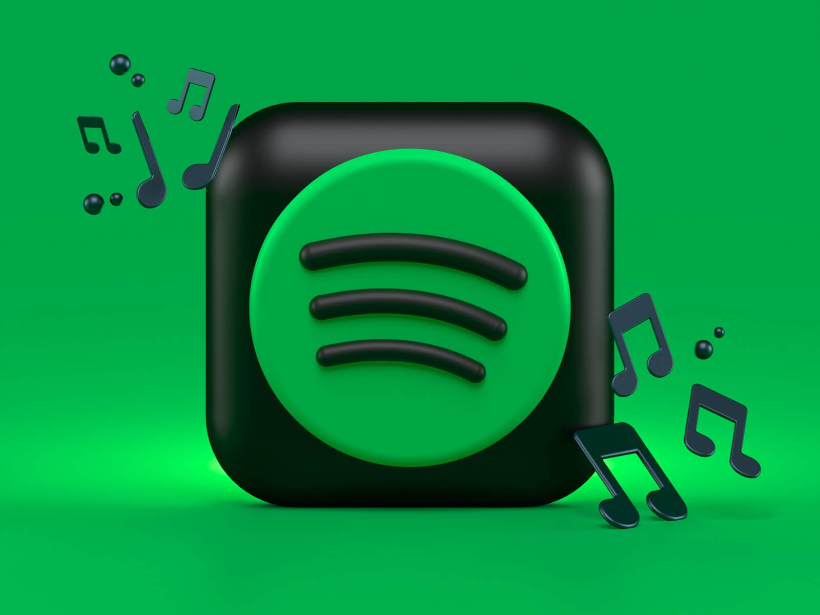 green and black spotify logo illustration