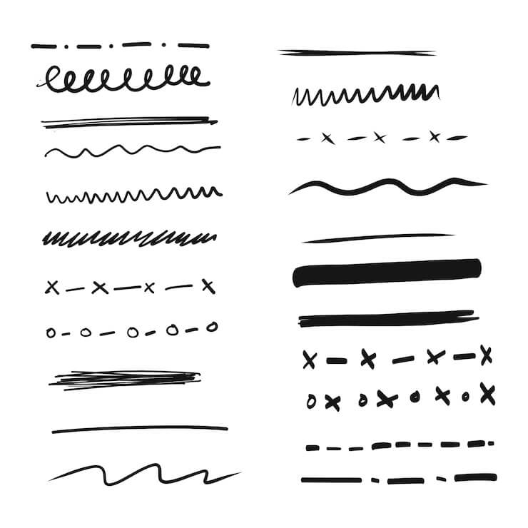 Some Examples of Hand drawn lines