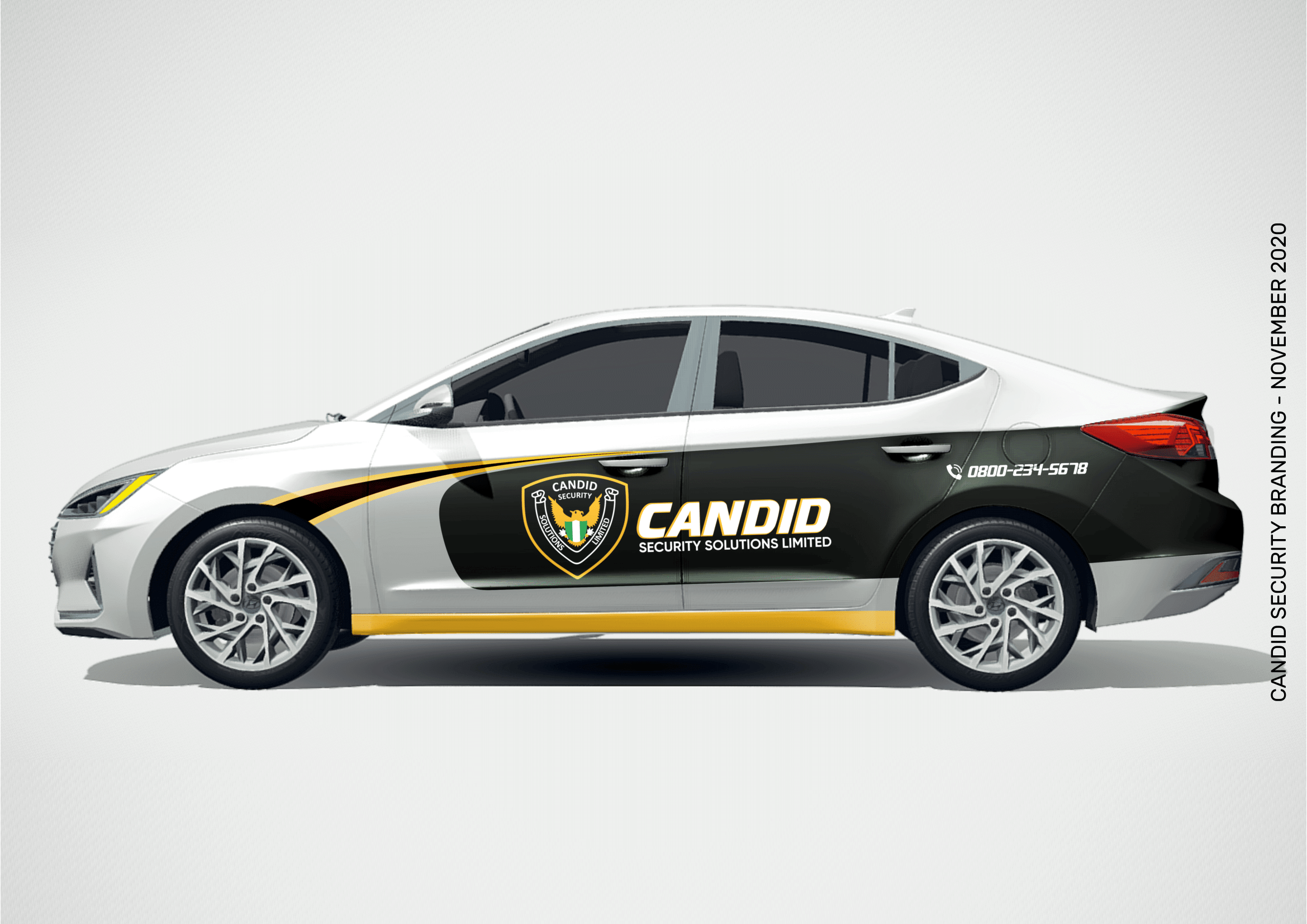 Side view of car branding
